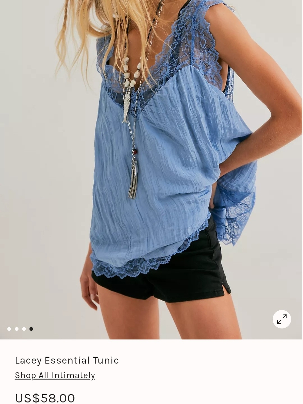 Free People Lacey Essential Tunic - Blue